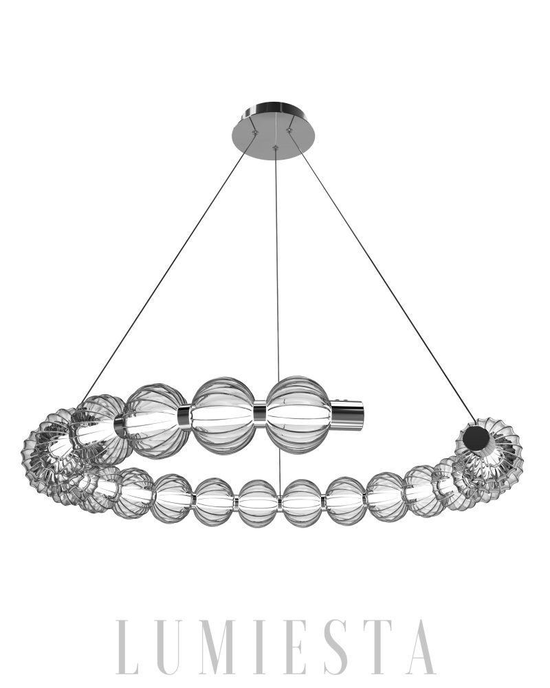 Lampa wisząca Amulet Chandelier A srebrna w różnych rozmiarach