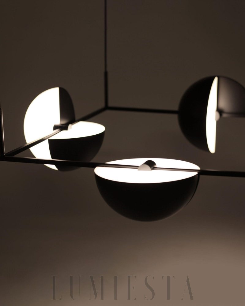 Elegancka lampa wisząca Trapeze Quartette w czarnym kolorze