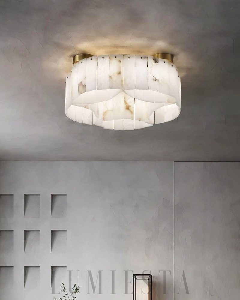 Lampa sufitowa Alabaster nowoczesna w kolorze złotym 55cm