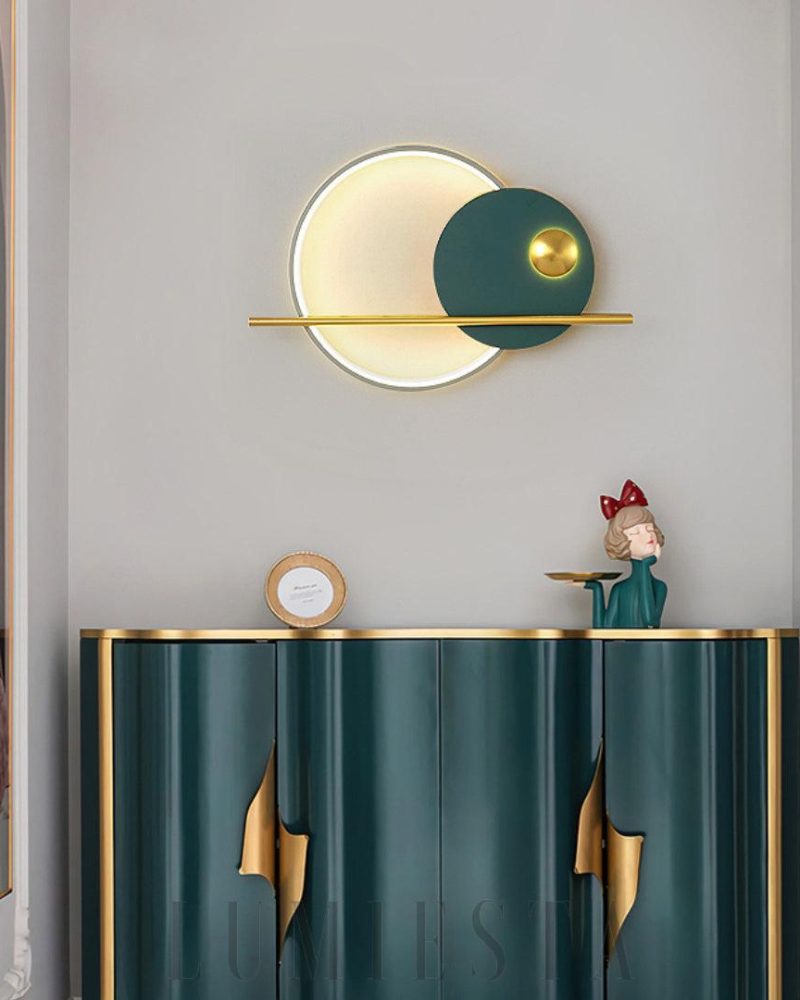 Nowoczesna podwójna okrągła lampa ścienna w stylu minimalistycznym