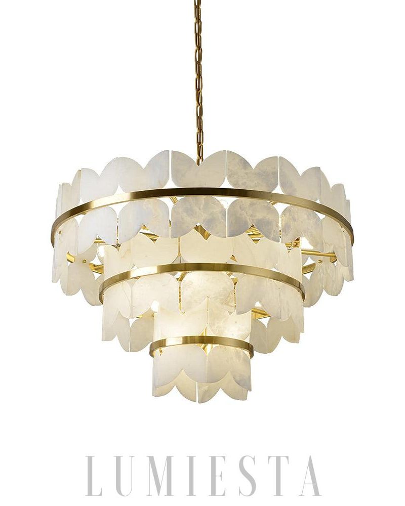 Lampa wisząca Alabaster Butterfly okrągła w stylu nowoczesnym