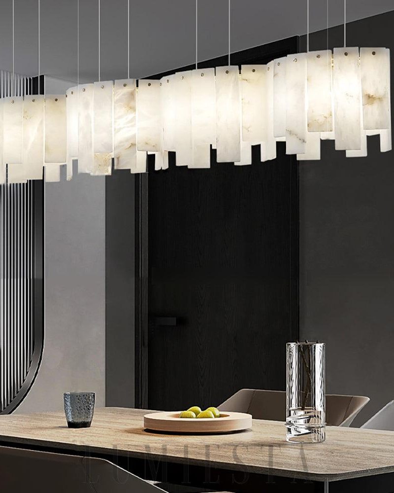 Lampa wisząca Alabaster w nowoczesnym stylu z alabastrowymi panelami