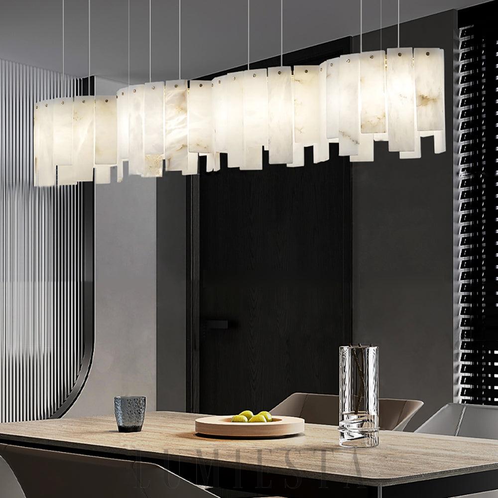 Lampa wisząca Alabaster w nowoczesnym stylu z alabastrowymi panelami