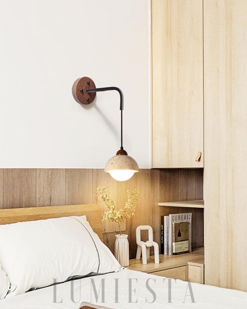 Lampa ścienna Tia Travertine w żółtym kolorze styl rustykalny