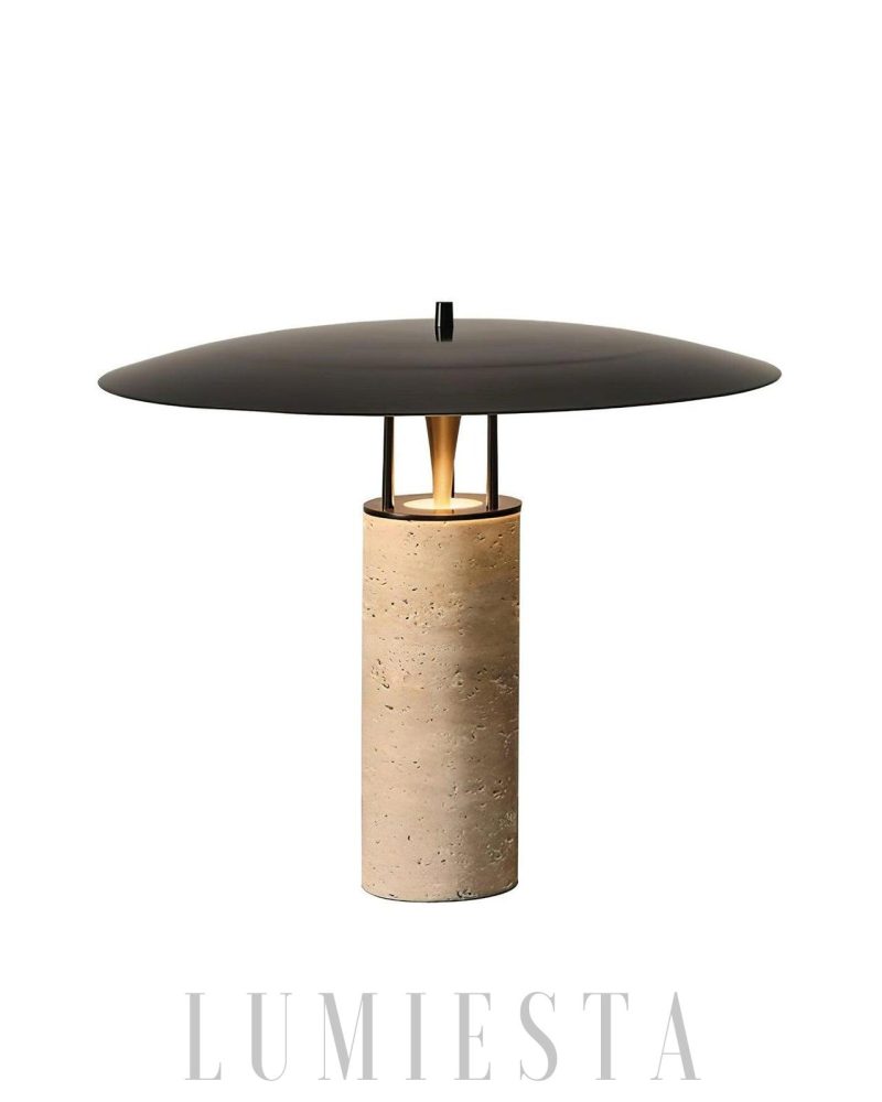 Lampa stołowa Travertine Luna w stylu nowoczesnym żółta i czarna