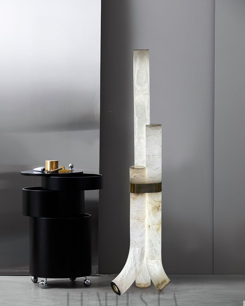 Lampa podłogowa z alabastru w nowoczesnym stylu 45cm 150cm