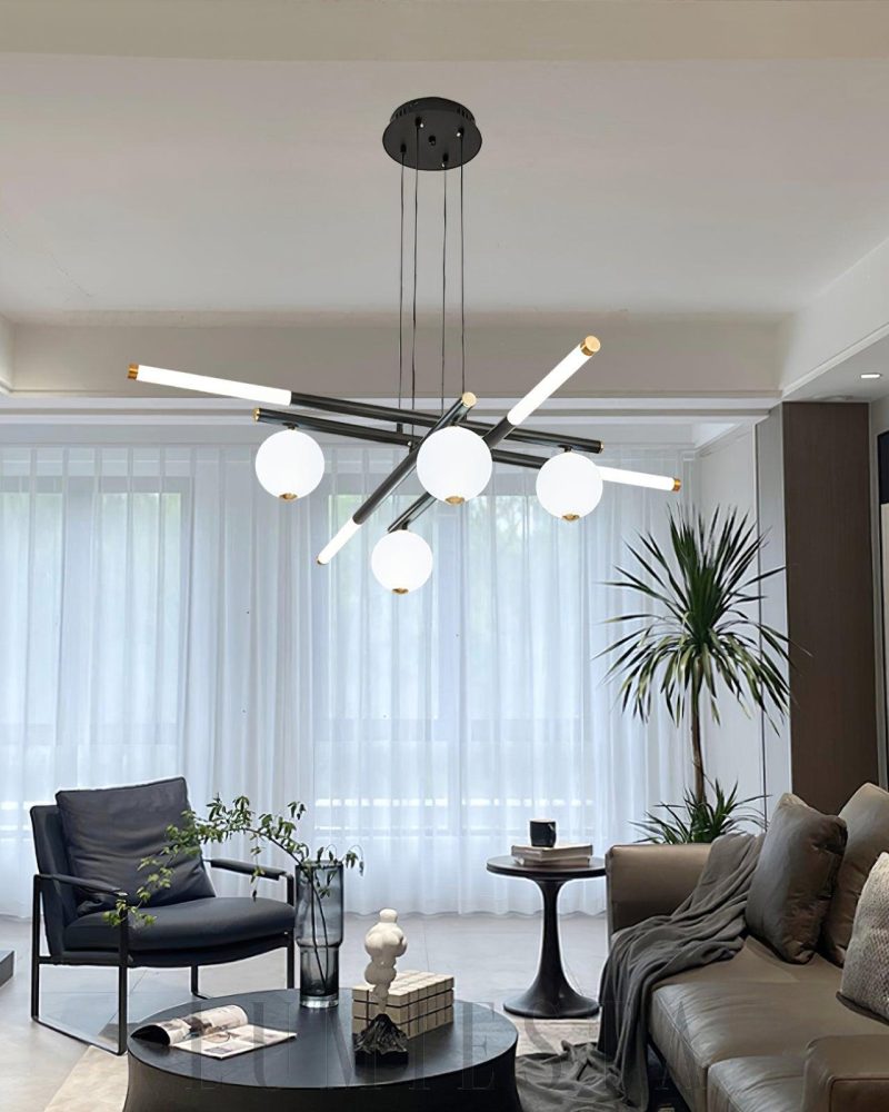 Lampa sufitowa Cellar czarna z pięcioma głowami LED