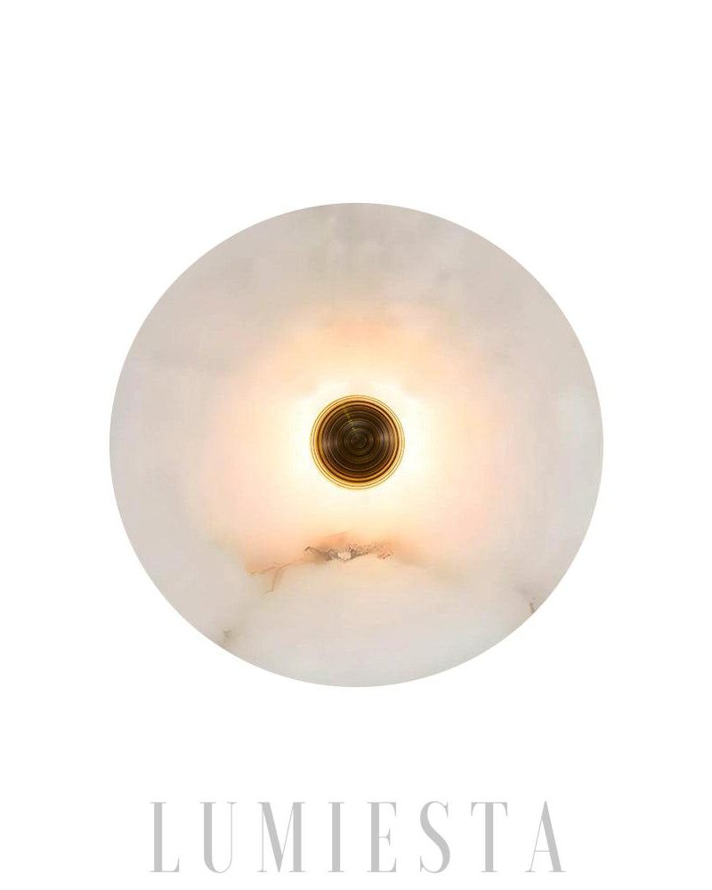 Lampa Ścienna Okrounda Alabastrowa Złoto Biała Ciepła Zimna