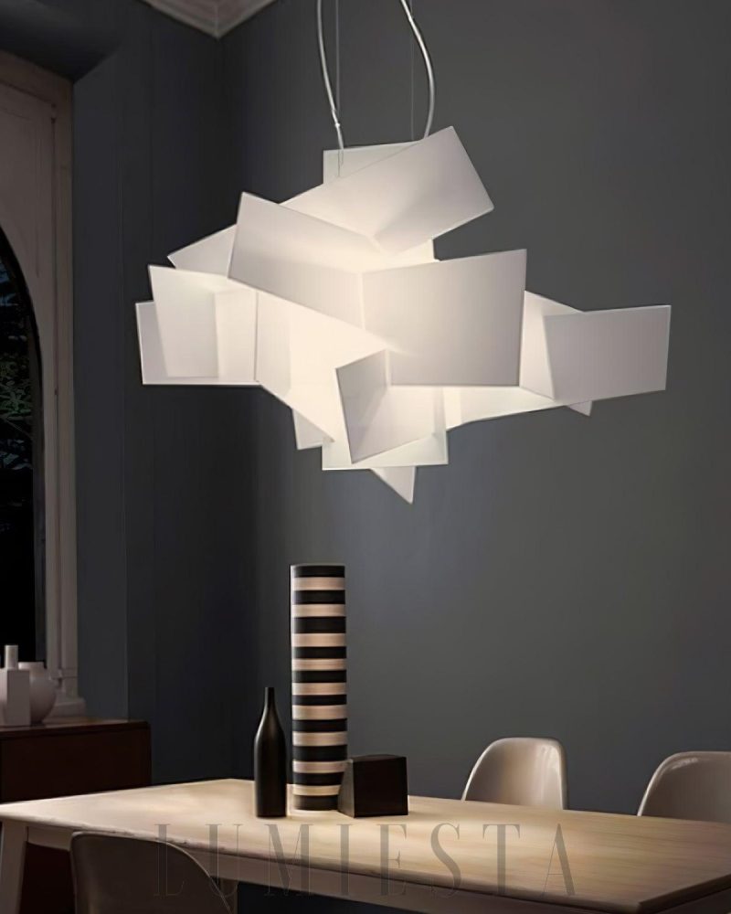Lampa wisząca Big Bang w stylu nowoczesnym biały czerwony 65cm 91cm