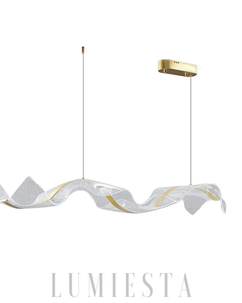 Lampa wisząca w stylu nordyckim z efektem fal wodnych 100cm 120cm