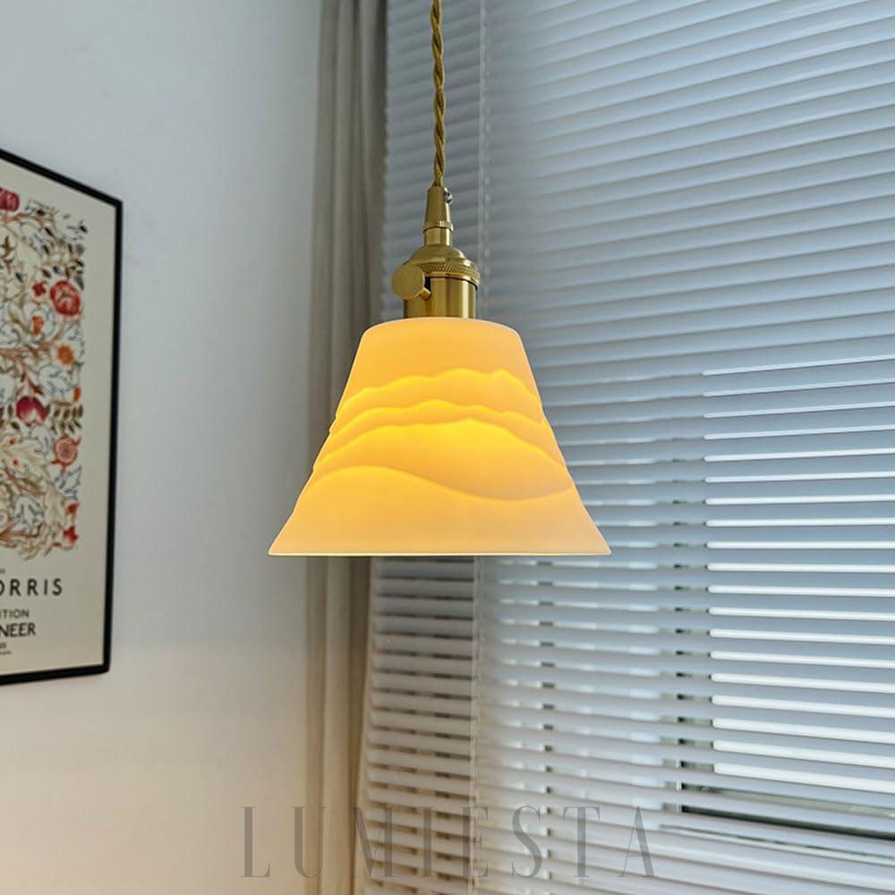 Lampa wisząca ceramiczna Mountains Shadow w stylu naturalnym 15cm