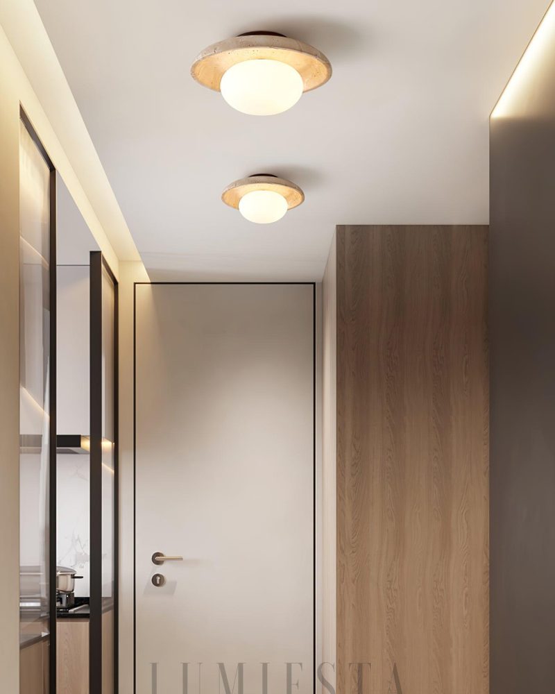 Lampa sufitowa Travertine Lunaro w beżowym kolorze 25cm