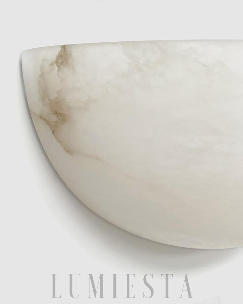 Stylowa alabastrowa kinkiet półmisek 32cm ciepłe światło