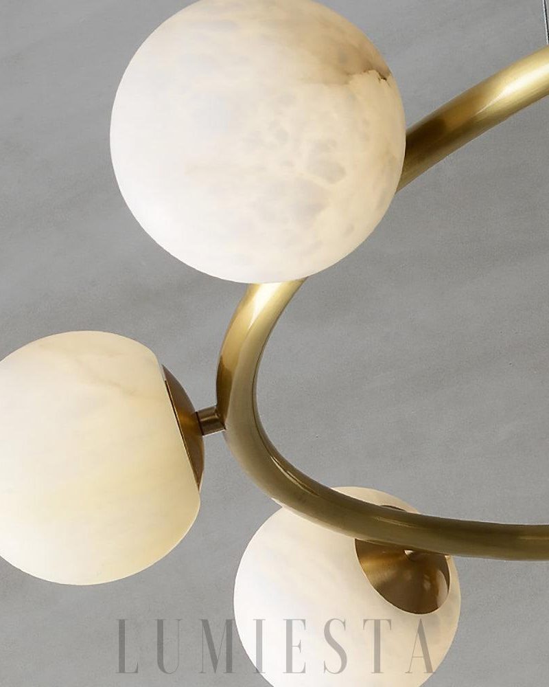 Helixa - lampa wisząca w stylu nowoczesnym z alabastrem