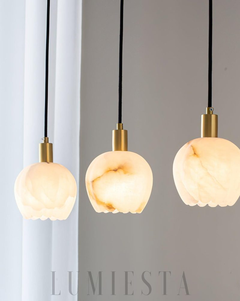 Lampa wisząca Lilin Alabaster w białym kolorze 13cm i 15cm