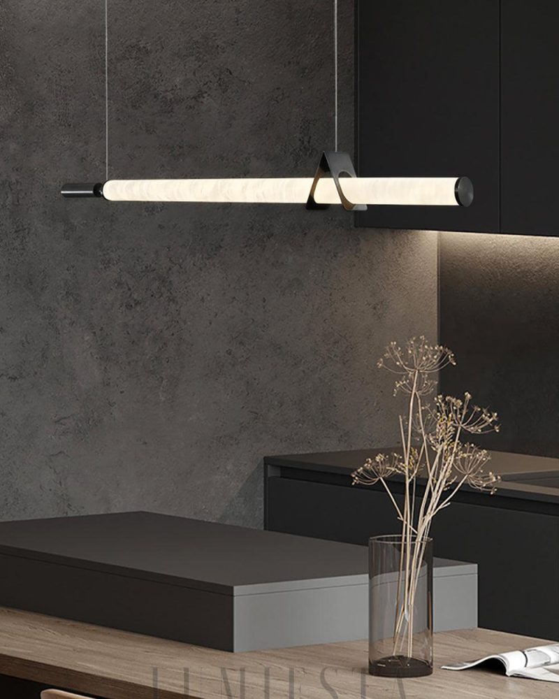 Lampa wisząca Organic Alabaster w kształcie liniowym 120cm