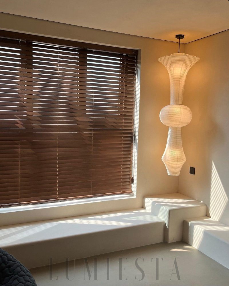 Lampa wisząca Akari E w stylu japońskim z papieru washi