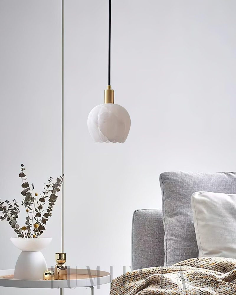 Lampa wisząca Lilin Alabaster w białym kolorze 13cm i 15cm