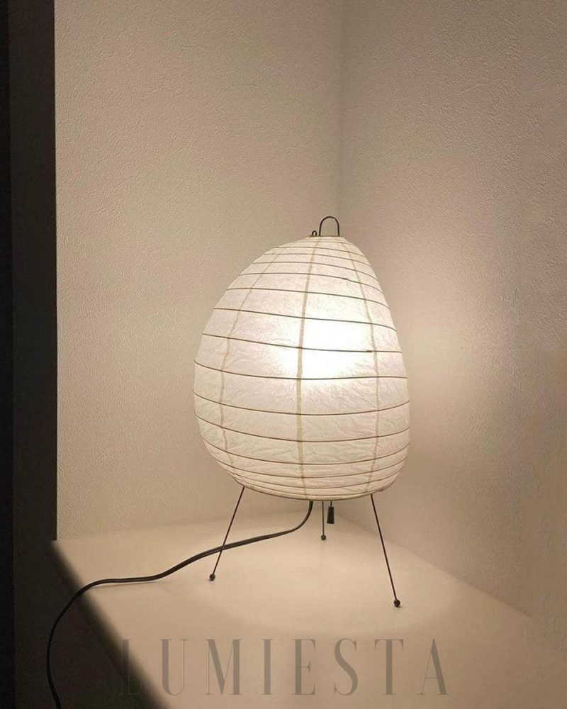 Lampa stołowa Akari 1N w stylu Art Deco biały kolor 26cm