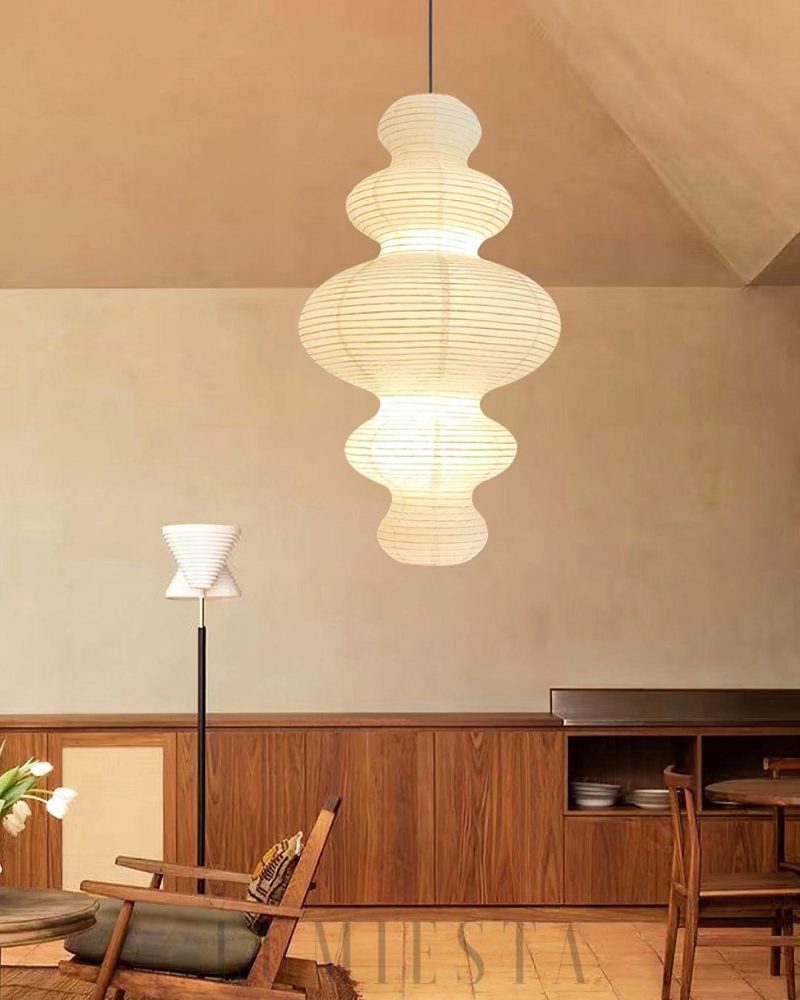 Lampa wisząca Akari Juni w eleganckim stylu z papieru ryżowego