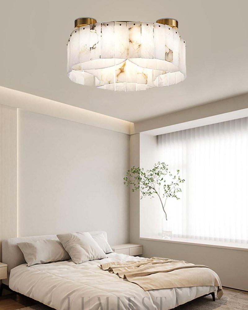 Lampa sufitowa Alabaster nowoczesna w kolorze złotym 55cm