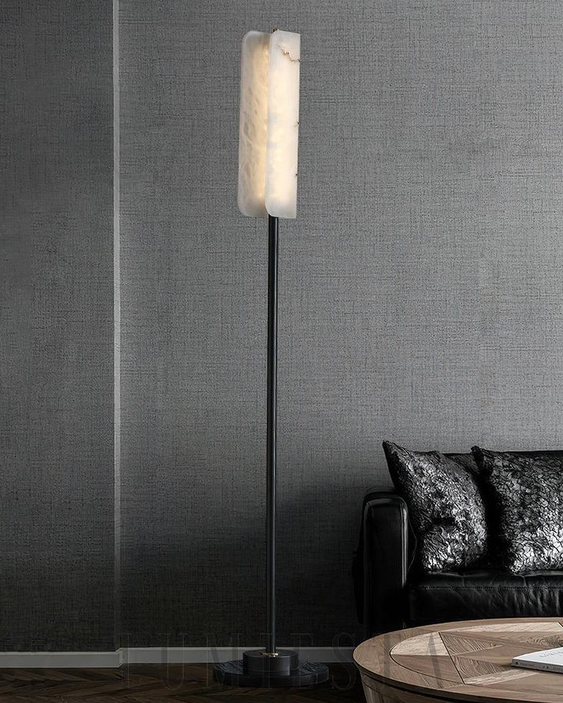 Lampa podłogowa Mosiądz Alabaster Years z ciepłym światłem 150cm