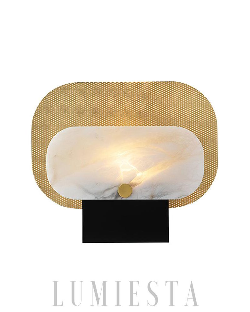 Lampa Stołowa Alabaster Nowoczesna Altai Czarna Biała Złota