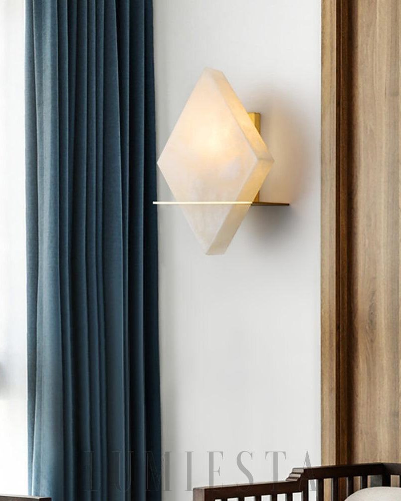 Lampa ścienna Rhombus z alabastru w stylu nowoczesnym 20cm