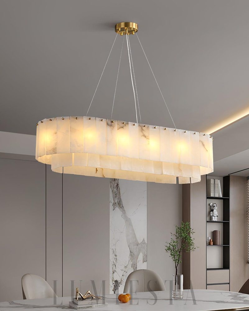 Lampa wisząca Pembridge Alabaster w złotym kolorze 100cm 120cm