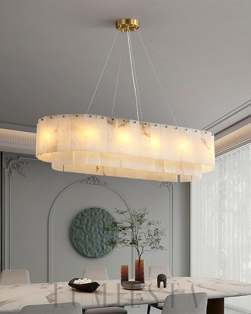 Lampa wisząca Pembridge Alabaster w złotym kolorze 100cm 120cm