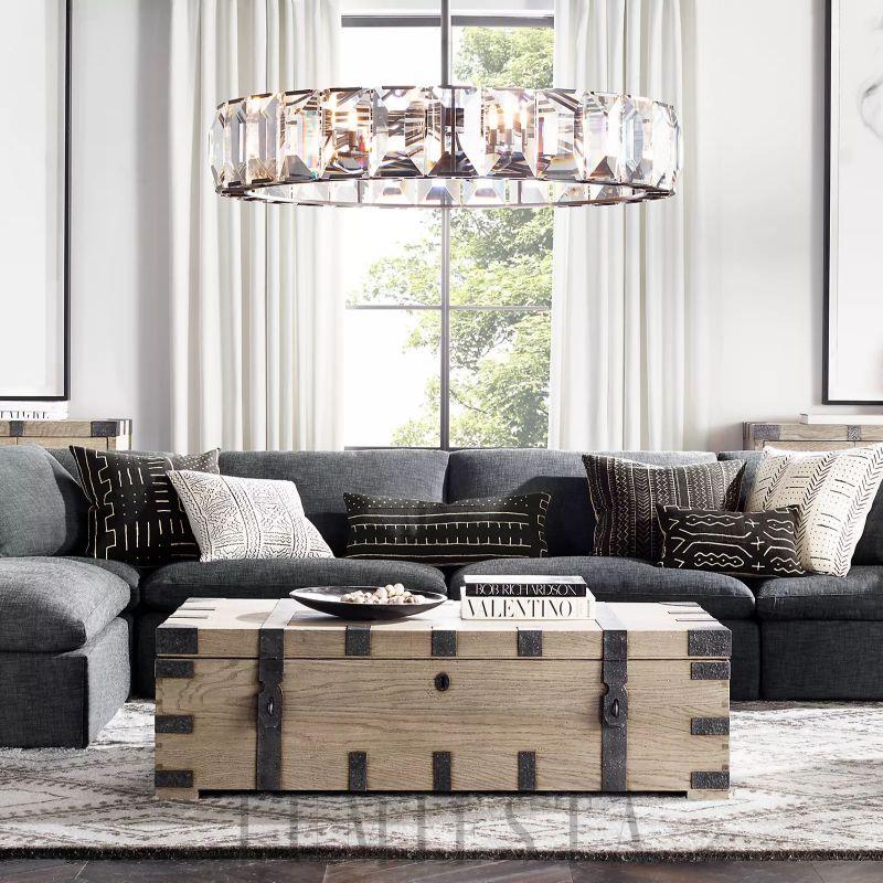 Lampa wisząca Harson okrągła z kryształami 149cm elegancja