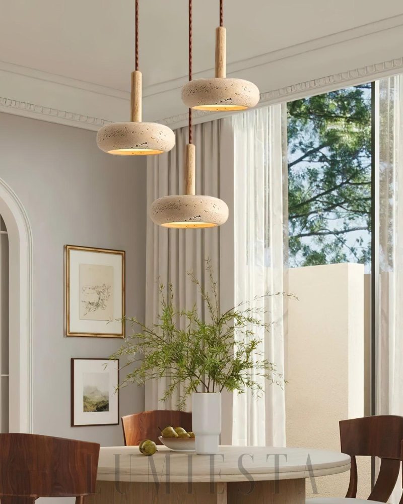 Lampa wisząca z trawertynu w stylu nowoczesnym 15cm