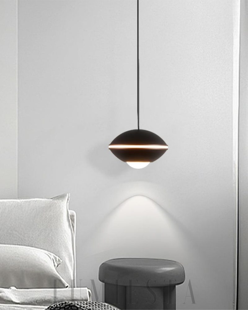 Lampa wisząca Pendul o średnicy 10cm w kolorach czarnym białym złotym