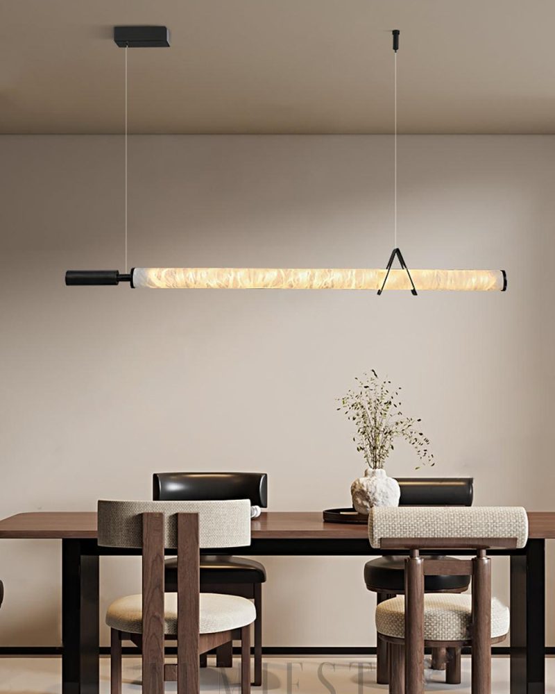 Lampa wisząca Organic Alabaster w kształcie liniowym 120cm