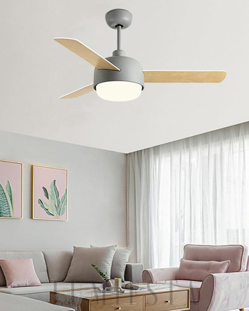 Nordyjski wentylator sufitowy w stylu makaronowym z lampą LED