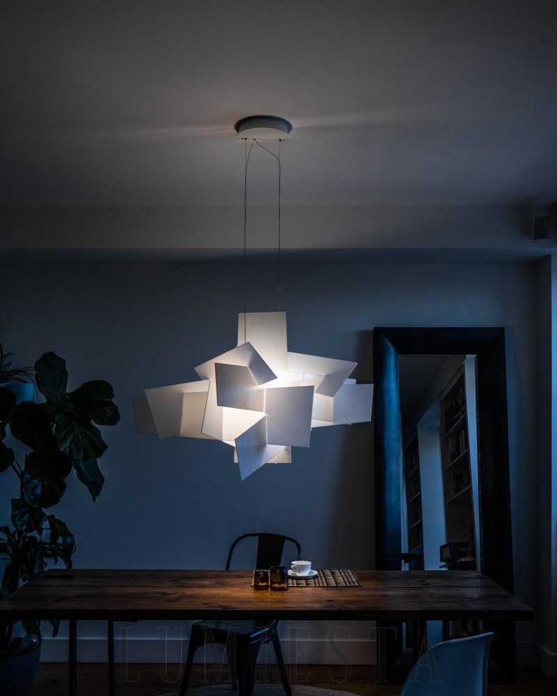 Lampa wisząca Big Bang w stylu nowoczesnym biały czerwony 65cm 91cm