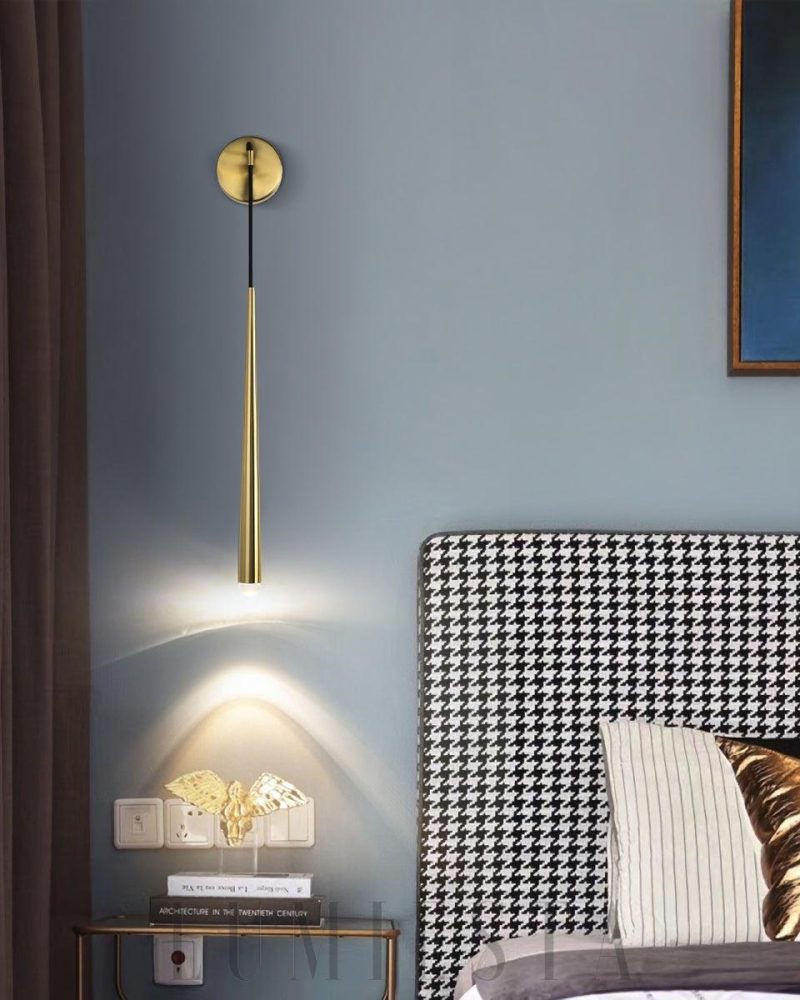 Lampka ścienna Mosiądzowy Tubus w stylu minimalistycznym