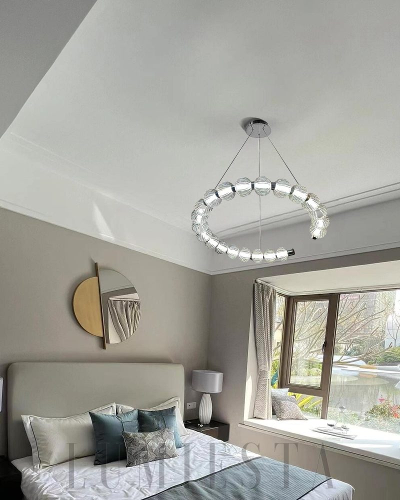 Lampa wisząca Amulet Chandelier A srebrna w różnych rozmiarach