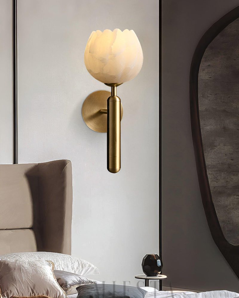 Lampa ścienna Alabaster Mian w stylu eleganckim złota i czarna