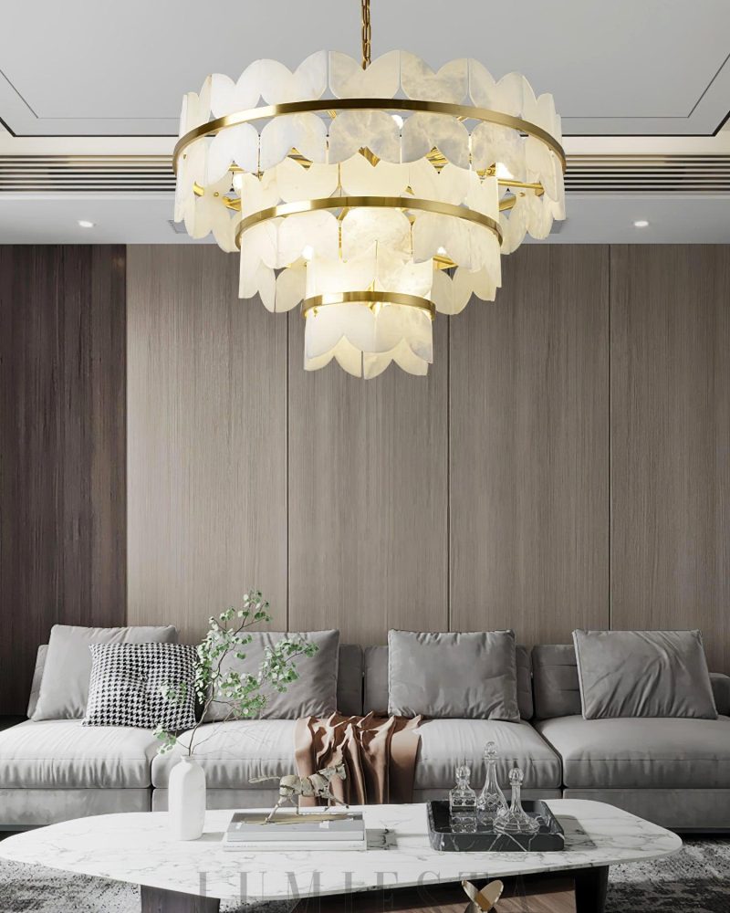 Lampa wisząca Alabaster Butterfly okrągła w stylu nowoczesnym