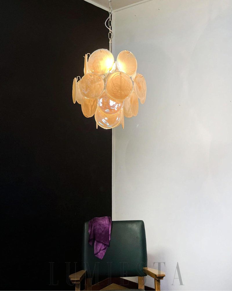 Lampa sufitowa Vintage Murano Złoty Szklany Żyrandol 45cm