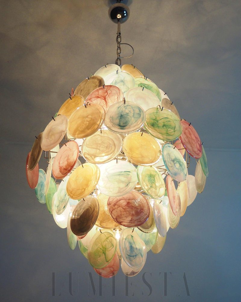 Lampa sufitowa Vintage Murano z kolorowymi dyskami 75cm