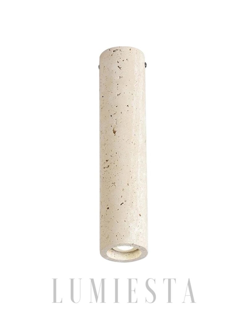 Lampa sufitowa cylindryczna Wabi Sabi z trawertynu beżowa