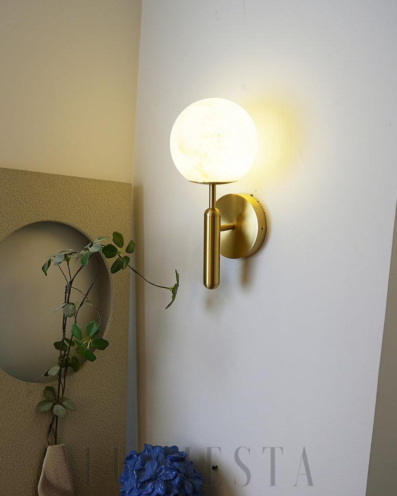 Lampa ścienna Orbis Alabaster złota elegancja 15cm x 35cm