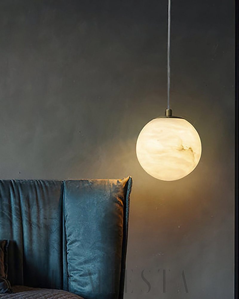 Lampa wisząca Sphaera z alabastru w formie kuli 10 12 15cm