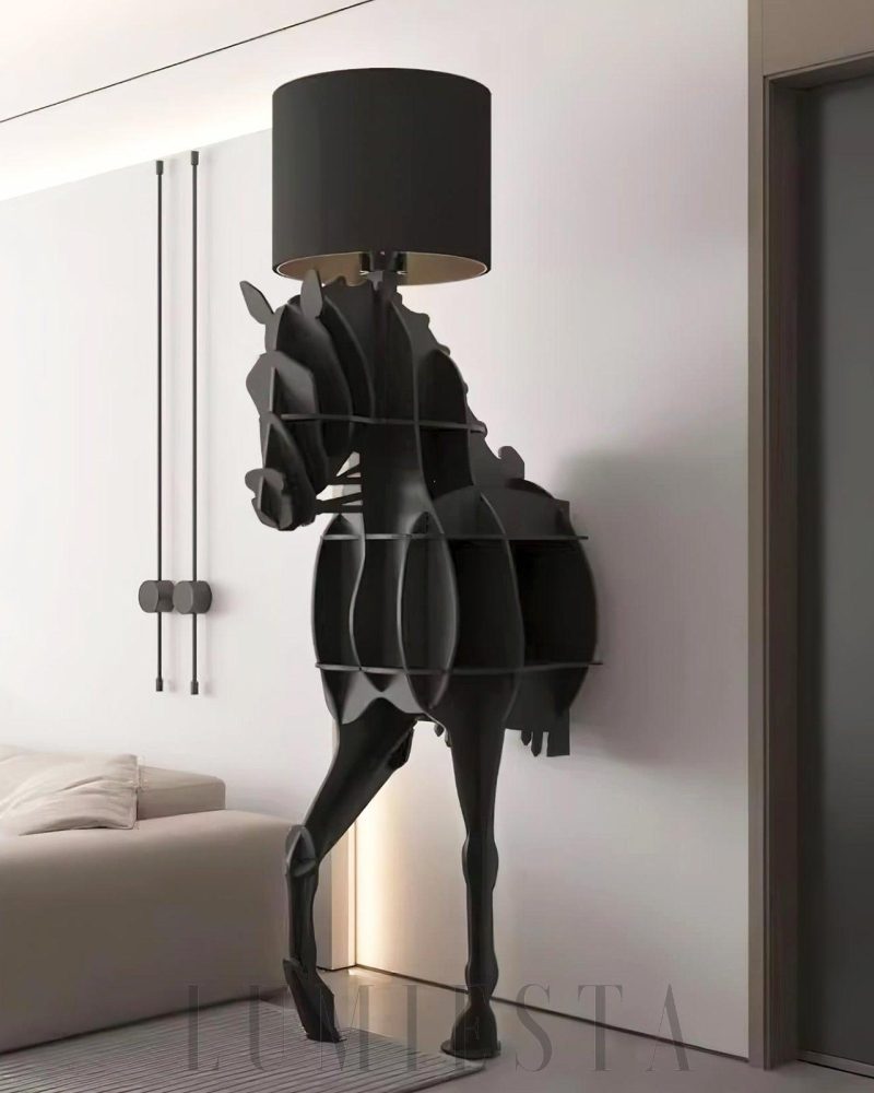 Lampka podłogowa Tete Horse w stylu nowoczesnym czarna czerwona