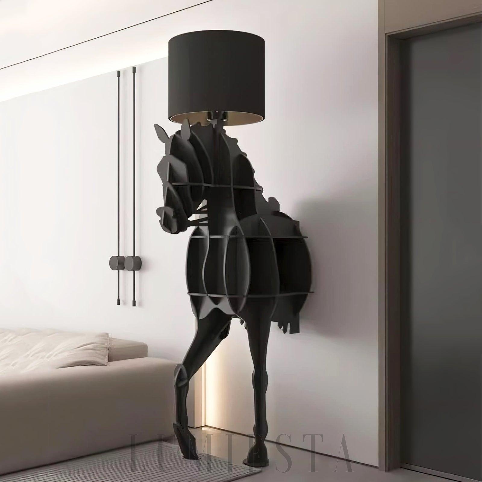 Lampka podłogowa Tete Horse w stylu nowoczesnym czarna czerwona