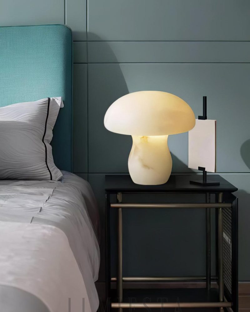 Lampa stołowa Alabaster w nowoczesnym stylu grzyba 30cm