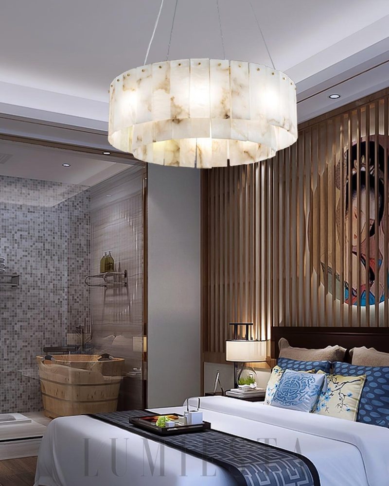 Lampa wisząca Rock Alabaster w złotym kolorze 45 60 80 100 120 cm