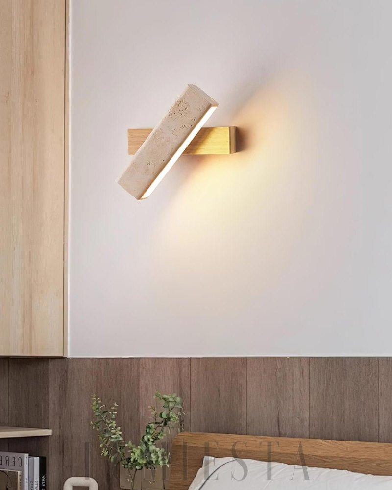 Lampa ścienna Rectangle Tonya z travertynu w stylu nowoczesnym